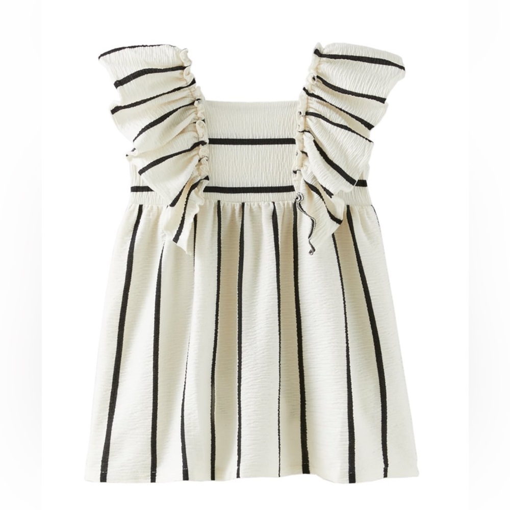 Zara • striped textured weave dress • 4-5Y